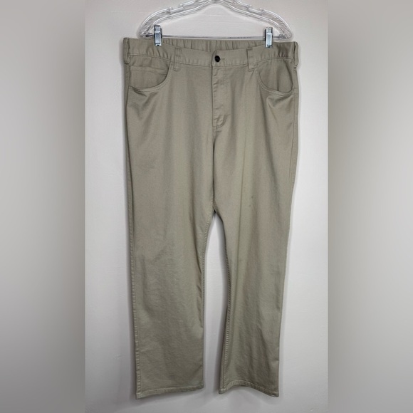 Carhartt Other - Carhartt Men's Force Relaxed Fit Elastic Back Khaki Tan Pants Size 38 X 34